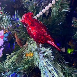 13 Vintage Red Cardinal clip on ornaments